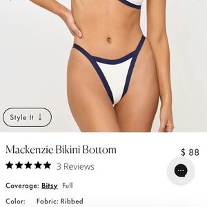 L*Space Navy and White Bikini Bottom- brand new!